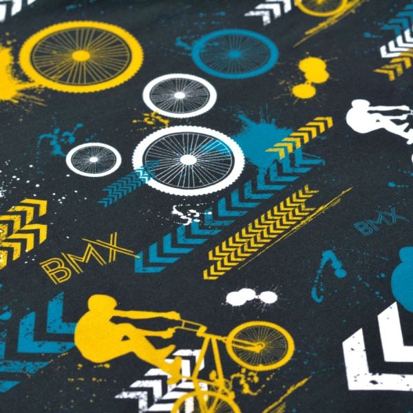 Sweat Streetstyle BMX Cross Rad schwarz senf petrol von lycklig – French Terry