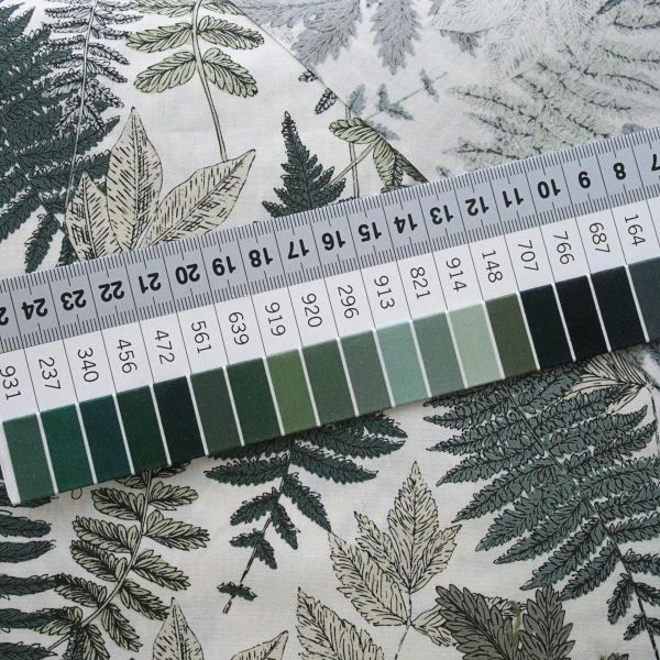 Baumwolle Farne Blätter Gräser grün – Her & History by Bonnie Christine
