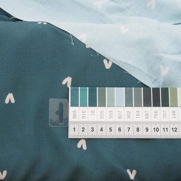 luftig leichte Viskose mit Strichmuster in smaragd petrol - Kleiderstoff Scala von Swafing