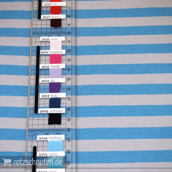 Ringeljersey ISA blau grau – Baumwolljersey Ringel Streifen 1cm breit