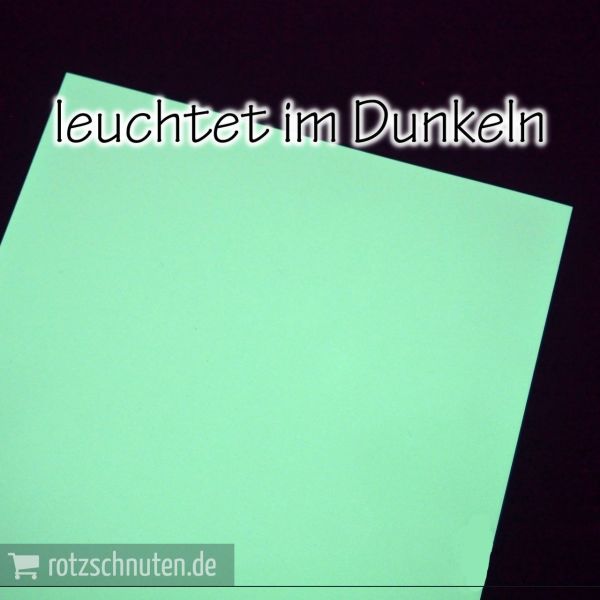 Nacht Leuchtende Flexfolie für Textildruck Glow in the Dark A4 - Plotterfolie Plottermarie GITD