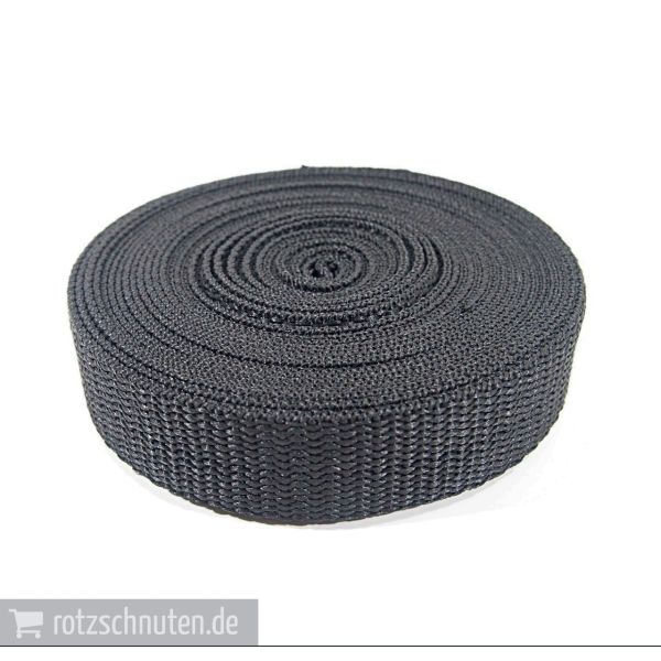 5m PP Gurtband 2cm breit schwarz – Taschengurt Polypropylen