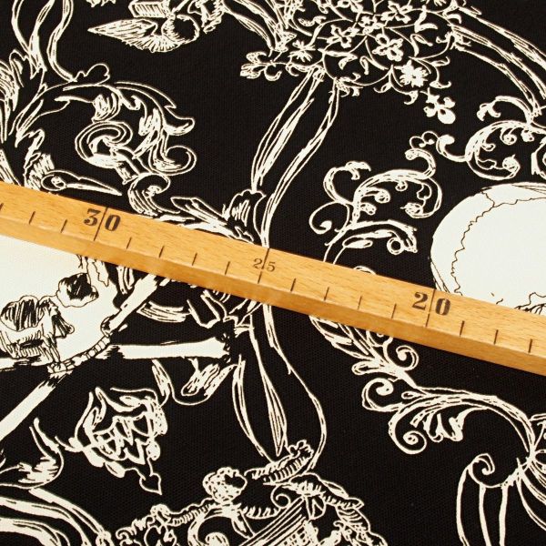 Baumwolle Canvas - Alexander Henry Canvas Scullduggery Totenköpfe