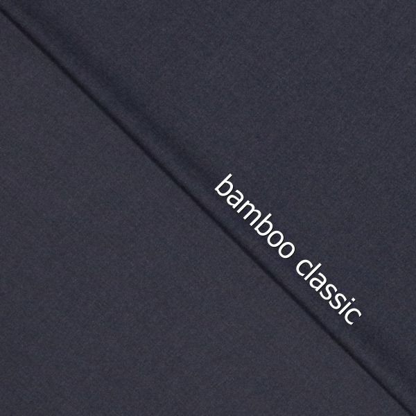 Bamboo Classic dunkelblau meliert – Bambus Webware in Marine & Denim mit Stretch