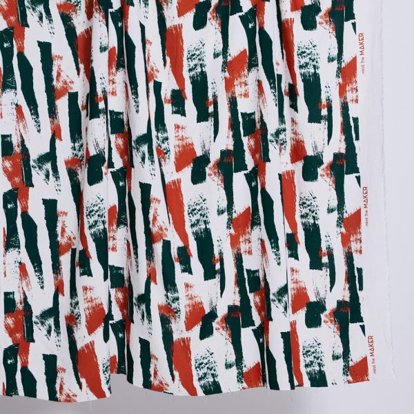 LENZING™ ECOVERO™ Viskose Leinen Crepe dunkelgrün rost – Blusen & Kleiderstoff