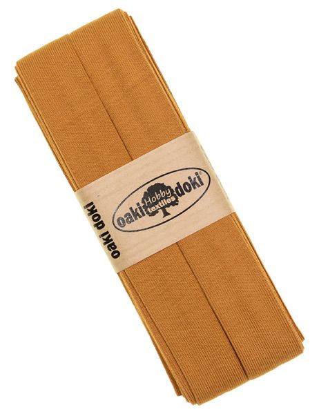 3m Elastisches Schrägband aus Jersey ocker terracotta - Jerseyschrägband 40/20/10