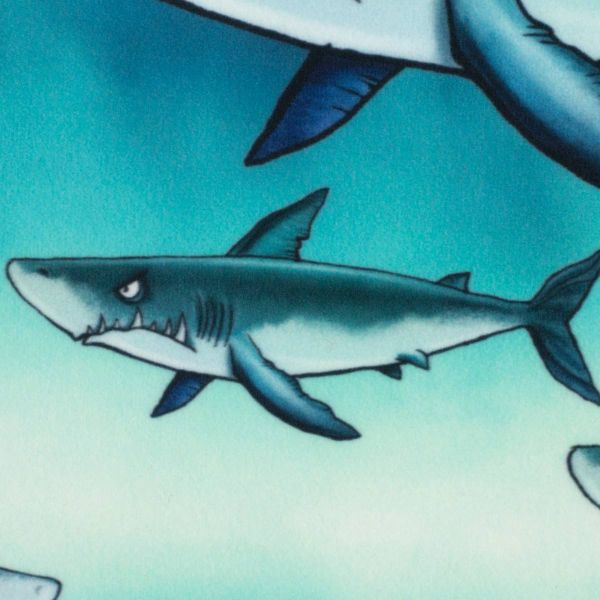 Veloursamt DIY Panel für 2 Haifisch Kissen - Salty Pillow Shark Tank Swafing - 115cm