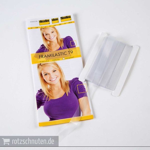 Vlieseline Framilastic / Framilon T9 – transparentes Gummiband für Raffungen (5m)