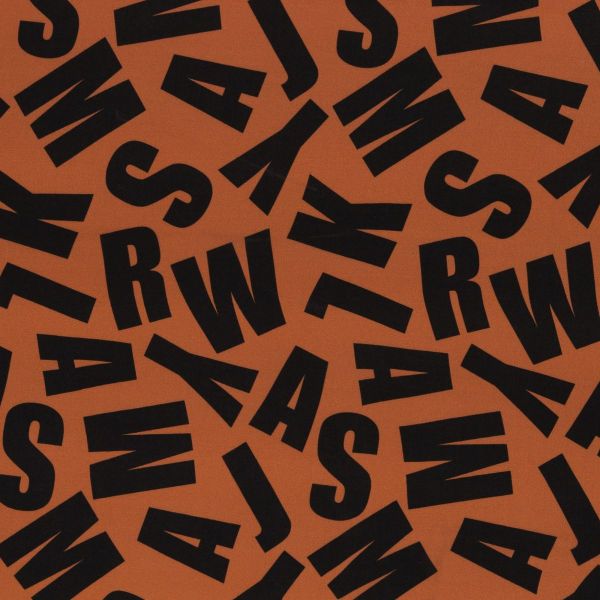 luftig leichte Viskose Buchstaben rost braun - Kleiderstoff Pauline von Swafing