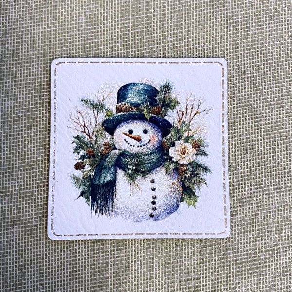 Aufnäher Label - Winter Schneemann - für einzigartige Nähprojekte, Strickwerke & Gebasteltes