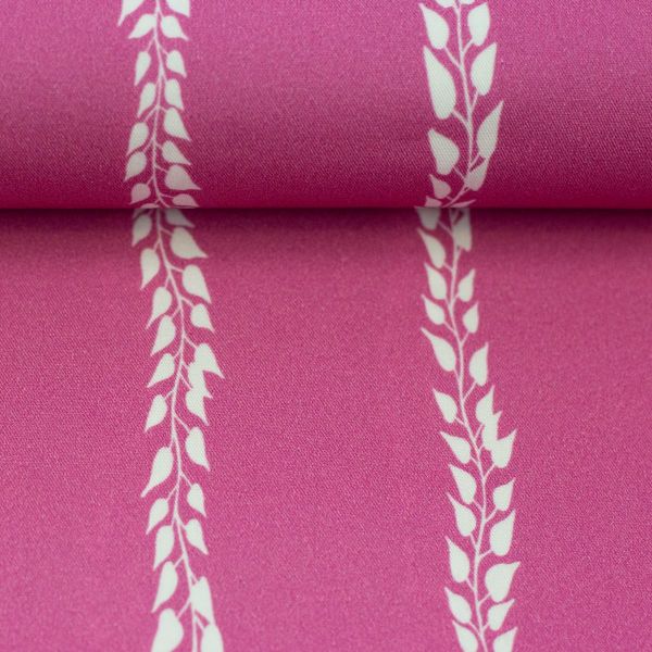 Viskose Webware Simply Leaves pink rosa • Blätterstreifen von Swafing