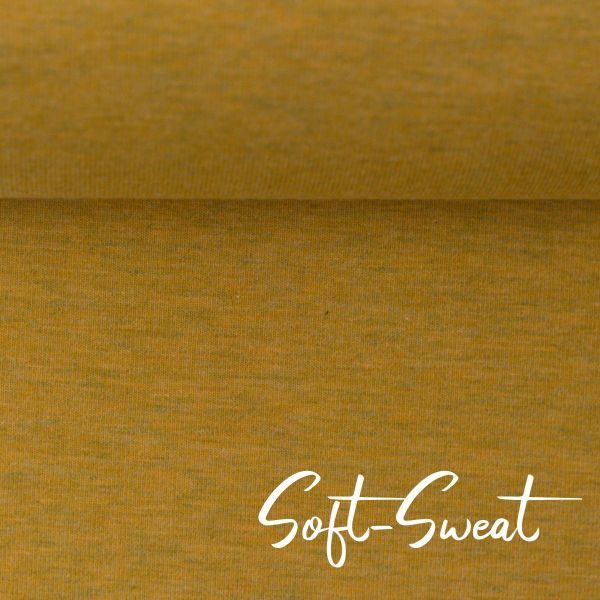 Soft Sweat uni senf gelb meliert - HEIKE Melange von Swafing