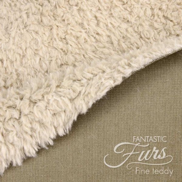 Kullaloo Teddystoff Fantastic Furs macadamia beige - Fine Teddy 100x75cm Kunstfell
