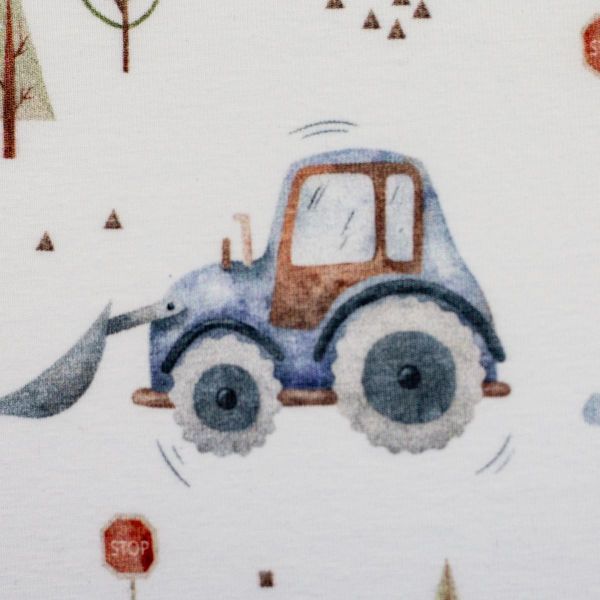 Jersey Baustelle Bagger Radlader weiß – Serie Jule by Swafing