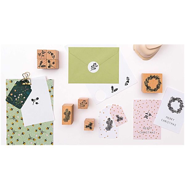 Stempel Set • Merry X-Mas • 5 Stempel + Stempelkissen Weihnachten