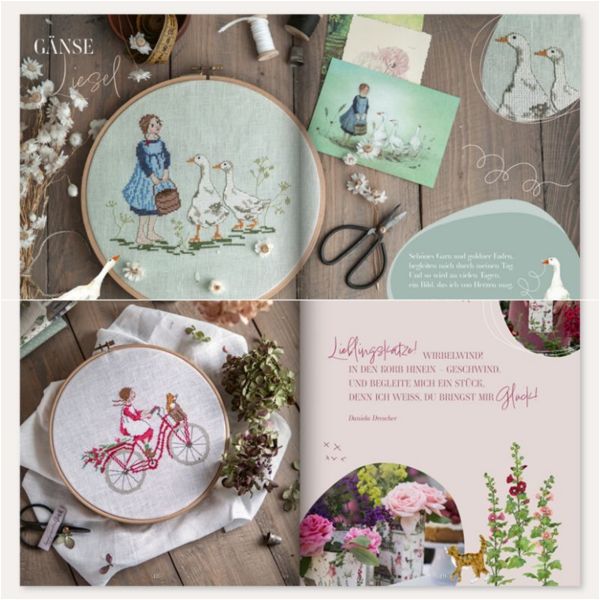 Liebevolle Stickereien nach Motiven von Daniela Drescher mit Online Videos