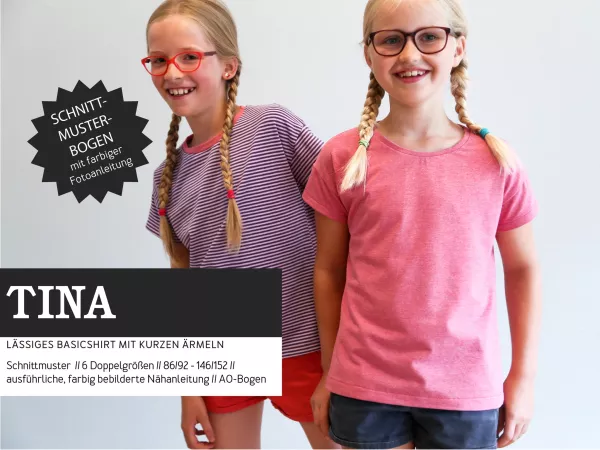 Schnittmuster Kids TINA • Basic Shirt von Studio Schnittreif • Gr. 86/92 bis 146/152