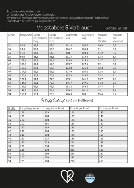 Schnittmuster lockere Bluse mit Rüschenkragen Finola Woman - Kleid von KiBaDoo Gr. 32-58