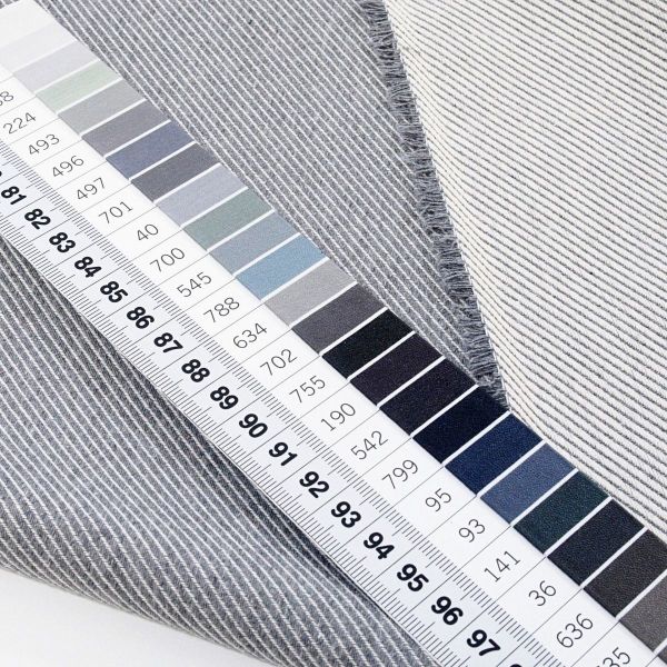 Dekostoff grau DOBBY Premium diagonale Streifen – Baumwollmix gestreift