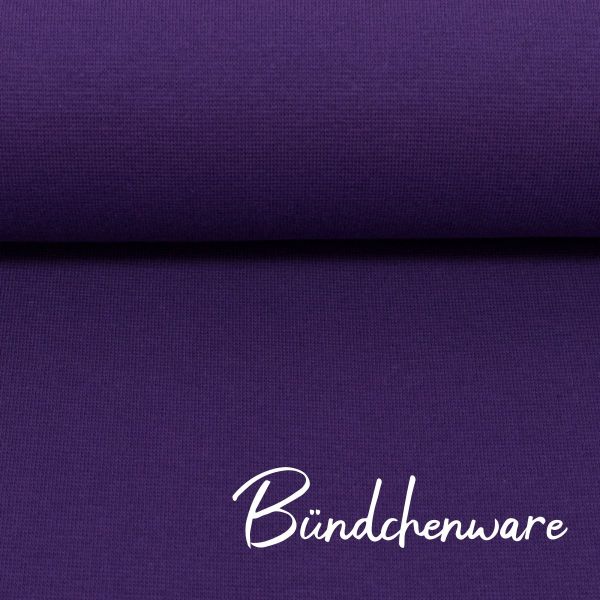 Bündchen glatt im Schlauch violett - HEIKE von Swafing