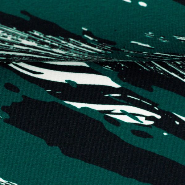 Sweat abstraktes Scratch Muster dunkelgrün - French Terry Sandro von Swafing