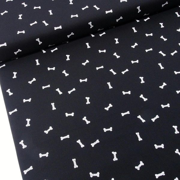 Baumwolle Hundeknochen schwarz - Oh Woof AGF Dinner Hour