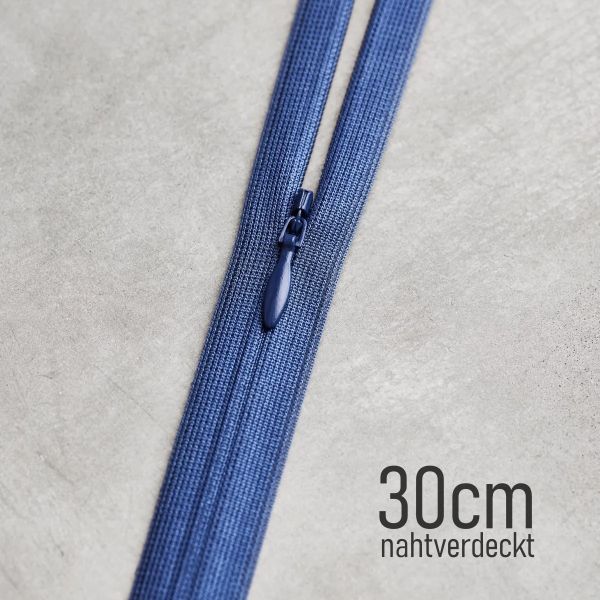 Unsichtbarer Reißverschluss violettblau 30cm – meetMILK Lapis YKK