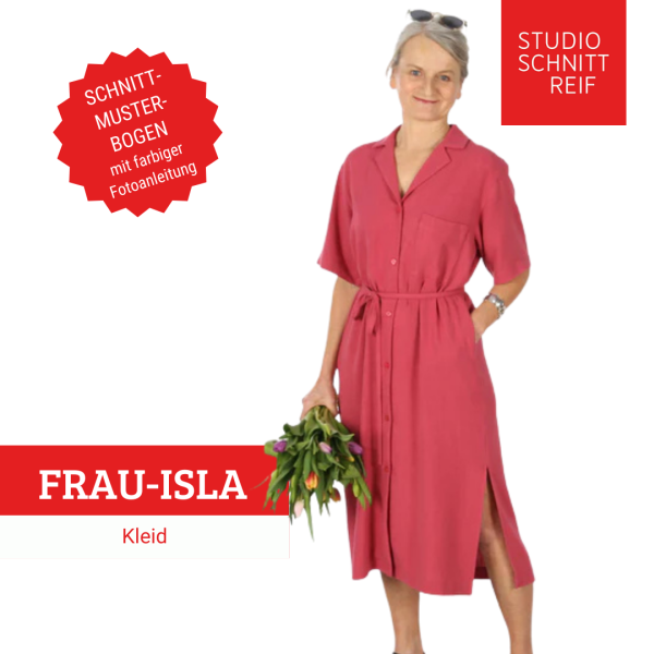 Schnittmuster FRAU ISLA • schlichtes Kleid für Webware von Studio Schnittreif • Gr. XS-XXL