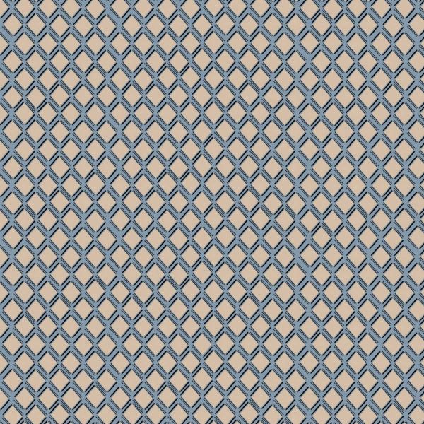 Baumwolle Satin Stretch Karos hellblau beige – leicht elastische Webware