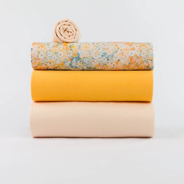 Double Gauze Blüten Lagunenblau Bananengelb - Musselin von See You At Six