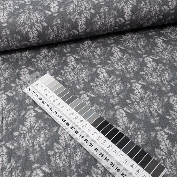 Baumwolle Musselin Vintage Ornamente Tapete grau – Double Gauze vintage wall