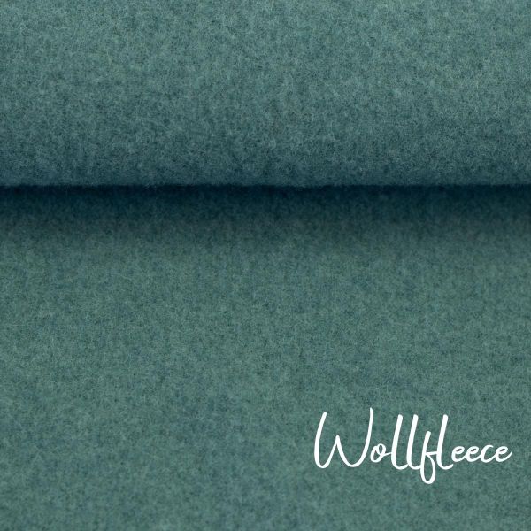 Wollfleece dusty mint aus 100% Schurwolle - hochwertiger Wollstoff Nena von Swafing