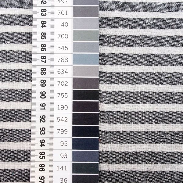 Baumwolle Crinkle - breite Streifen anthrazit creme gestreifter Sommerstoff