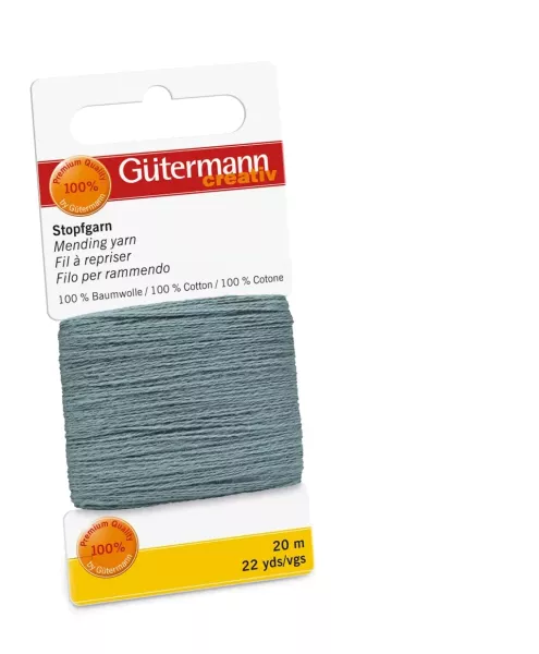20m Gütermann Stopfgarn blaugrau – 100% Baumwolle für Reparaturen & Handarbeiten