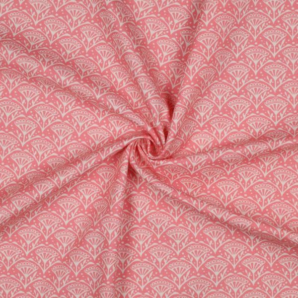 Baumwolle Canvas abstrakte Blüten pink – Dekostoff für Taschen & Deko