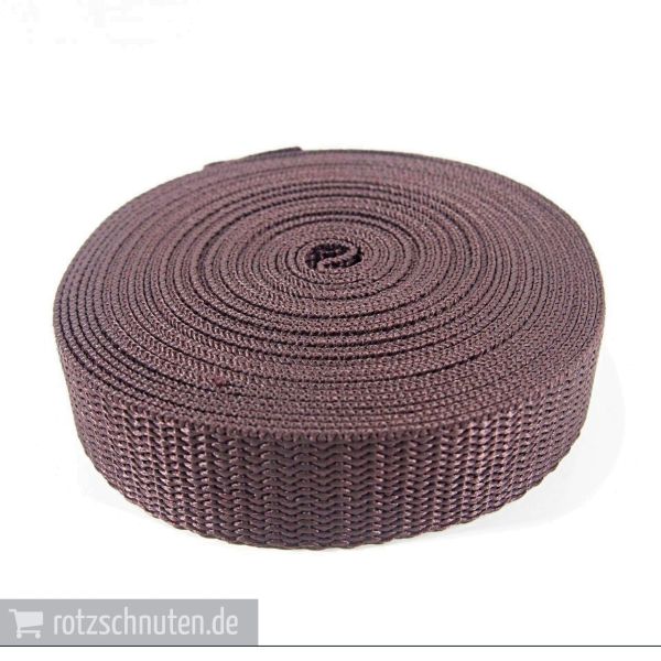 5m PP Gurtband 2cm breit dunkelbraun – Taschengurt Polypropylen