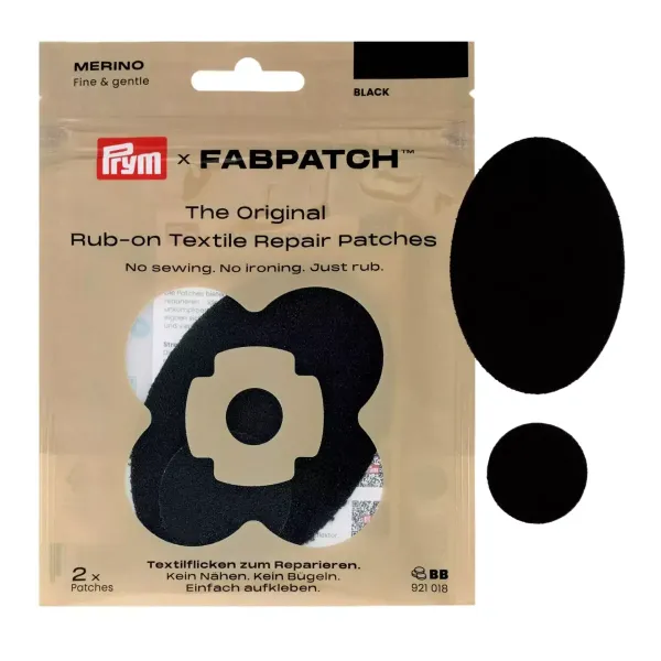 Prym x FabPatch Merino Reparaturflicken schwarz 2 Stück