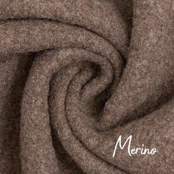 Merino aus 100% Schurwolle - Wollstoff hellbraun meliert von Swafing Wollwalk Walkloden