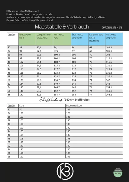 Schnittmuster Shirt Damen – Mix & Match von KiBaDoo Gr. 32-58