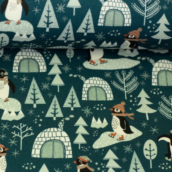 French Terry Pinguine Polar Playtime – Bienvenido Colorido Swafing
