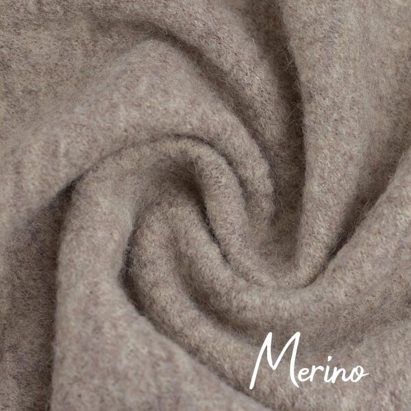 Merino aus 100% Schurwolle - Wollstoff beige meliert von Swafing Wollwalk Walkloden