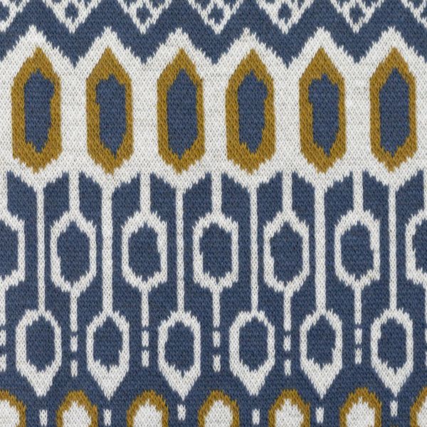 Strickstoff mit Norweger Muster ocker blau – Fair Isle by Käselotti von Swafing HW22/23