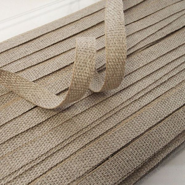 Leinenband 1cm breit natur von Acufactum - Leinen Band zum Besticken und Verzieren