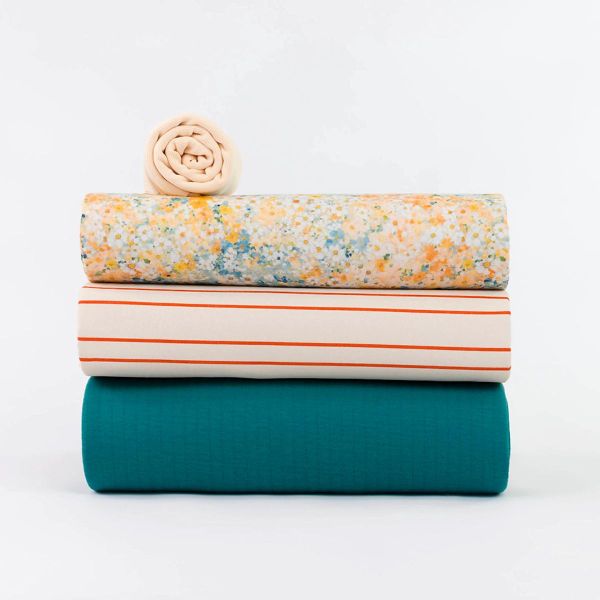 Double Gauze Blüten Lagunenblau Bananengelb - Musselin von See You At Six