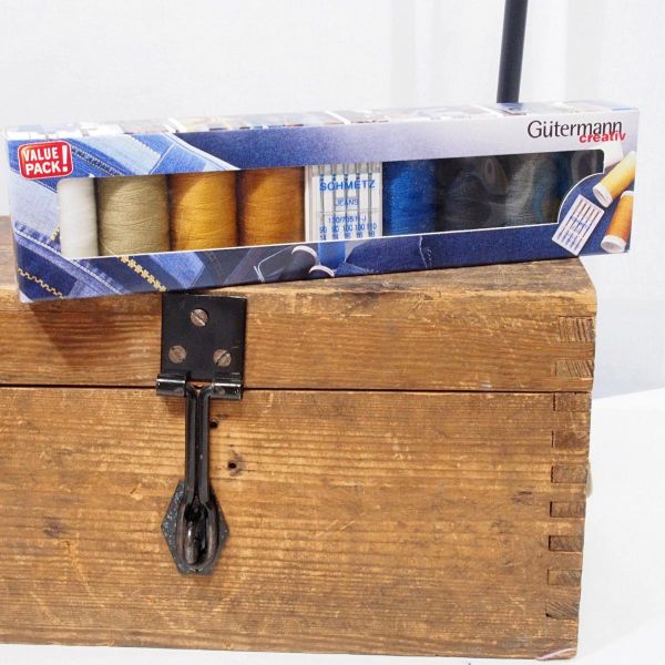 Nähgarn Bonus Set 8x 100m Jeansgarn Gütermann Denim + Schmetz Jeans Nadeln