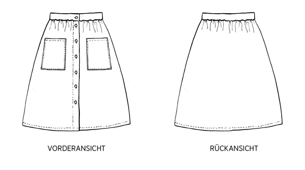 Schnittmuster FRAU FIONA • Rock mit Knopfleiste von Studio Schnittreif • Gr. XS-XXL
