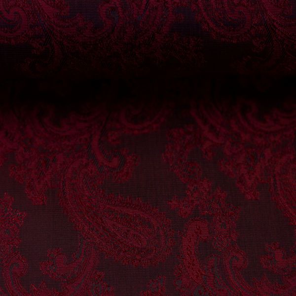 Swafing Futterstoff Filati bordeaux – edler Paisley-Jacquard