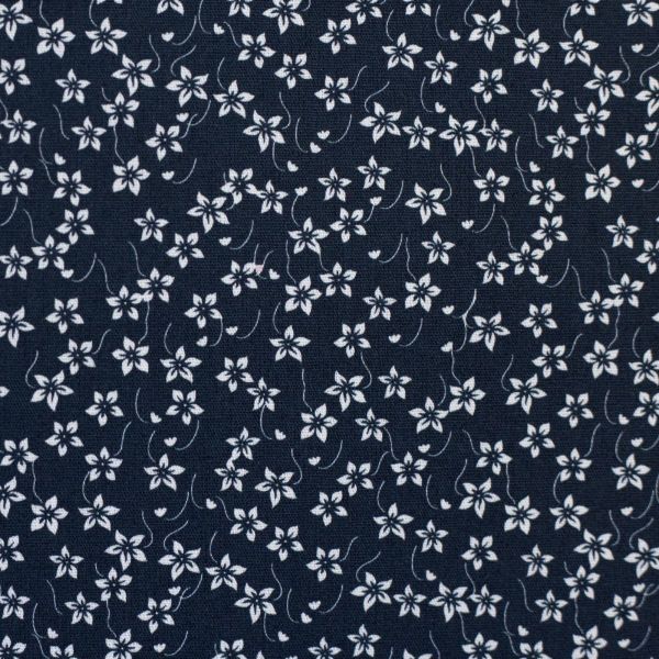 Baumwollstoff Floral Romance dunkelblau weiß • kleine Streublumen von Swafing