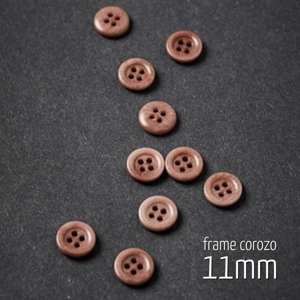 Knopf rund 11mm altrosa - 4 Loch Frame Corozo Button old rose von meetMILK