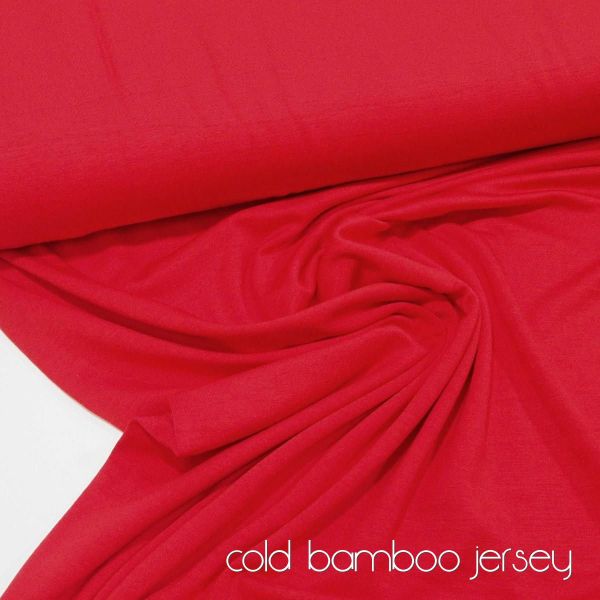 Viskose Jersey knitterfrei aus Bambus rot - cold bamboo jersey knit